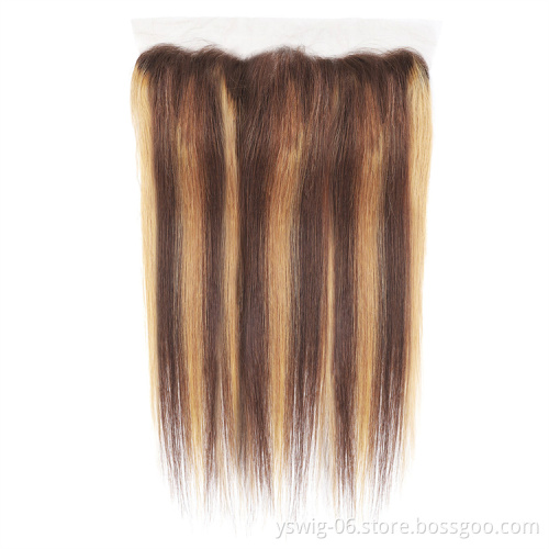 Bundles With Lace Frontals Piano Color Bundles Frontal With Bundles Straight Brazilian Hair 100 Human Hair